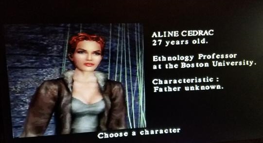 Aline Cedrac's introduction in Alone in the Dark: a New Nightmare.